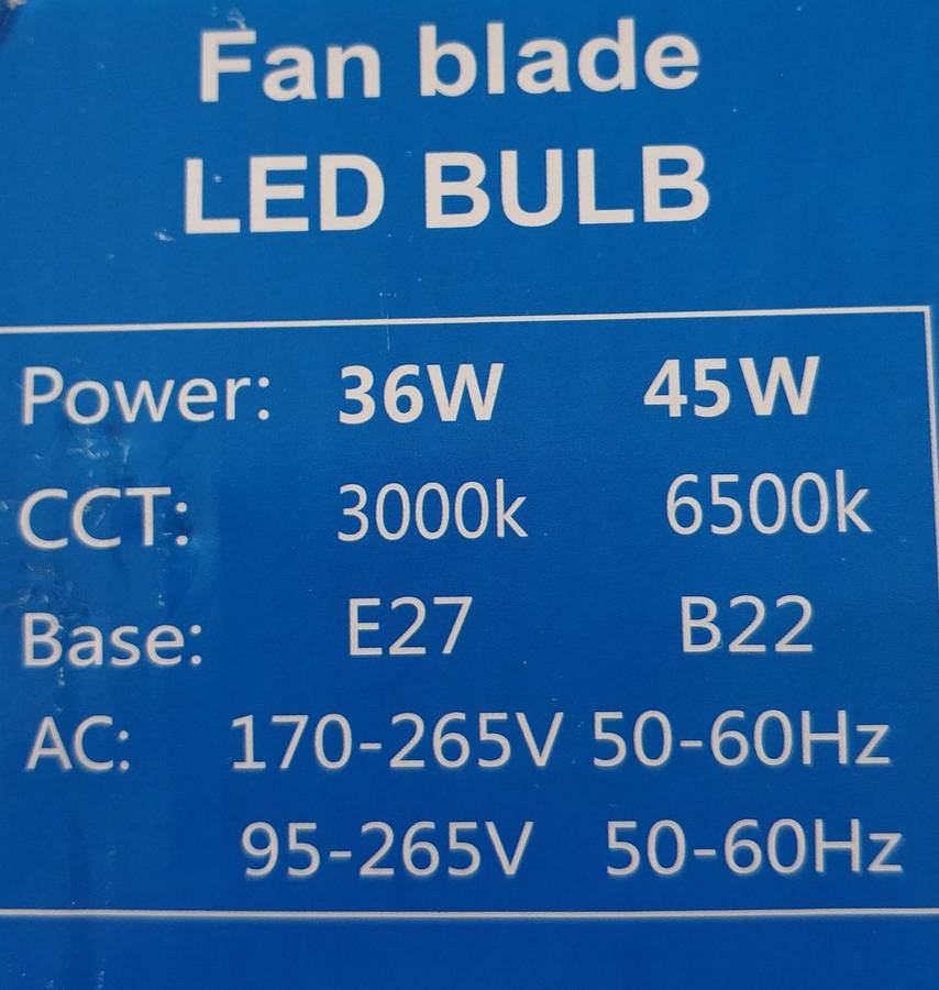 Energy-Efficient 60w 6500k AC220v Fan Blade Type Deformable LED Bulb