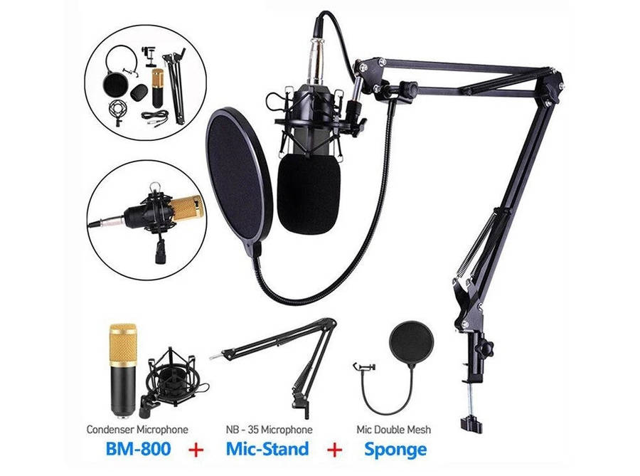 BM800 Condenser Microphone Pro Audio Studio Sound Recording Kit - Professional-Quality Microphone...