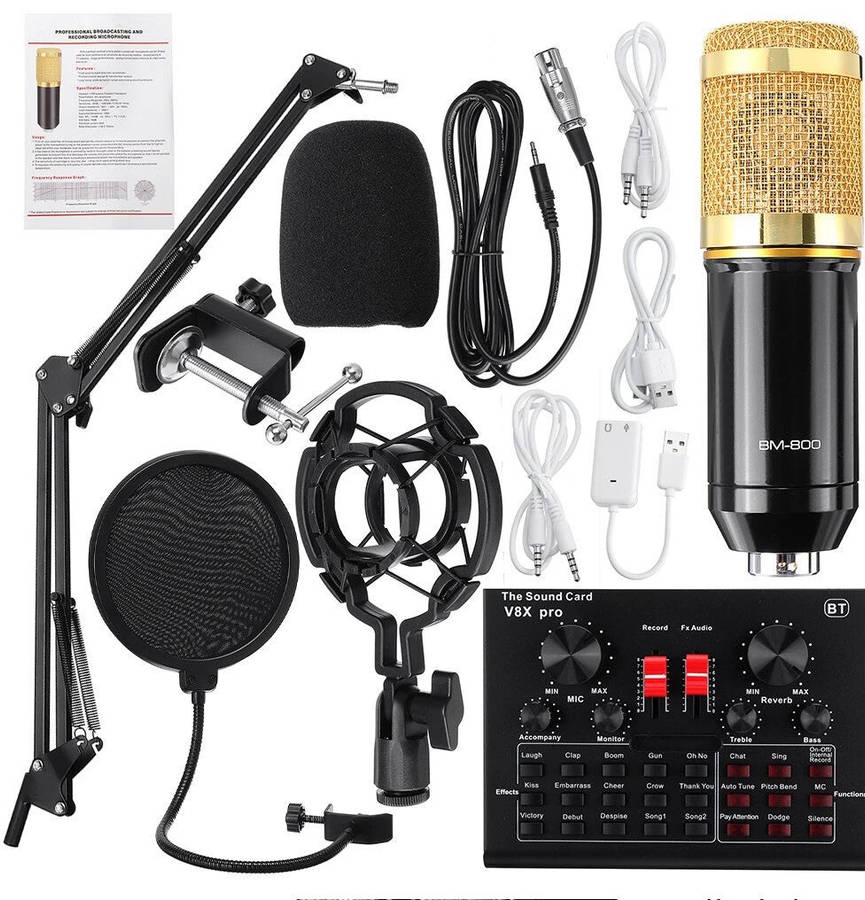BM800 Condenser Microphone Pro Audio Studio Sound Recording Kit - Professional-Quality Microphone...