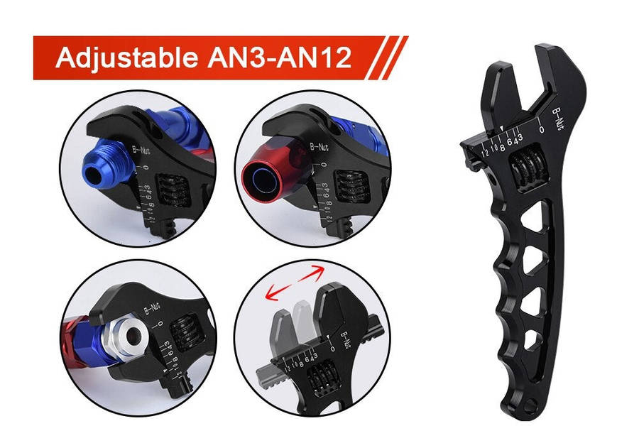 Adjustable Aluminum AN Wrench Spanner