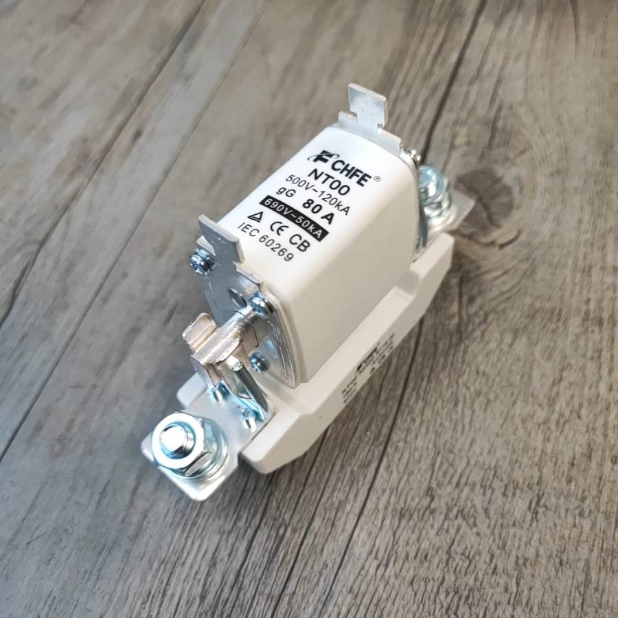 80Amp 1000v Solar Ceramic Fuse + Holder