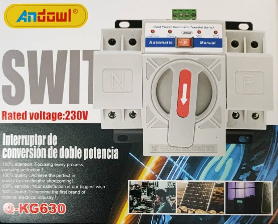 ANDOWL Q-KG630 63Amp 2 Pole AC220v Automatic Changeover Switch - Reliable and Efficient Power Tra...