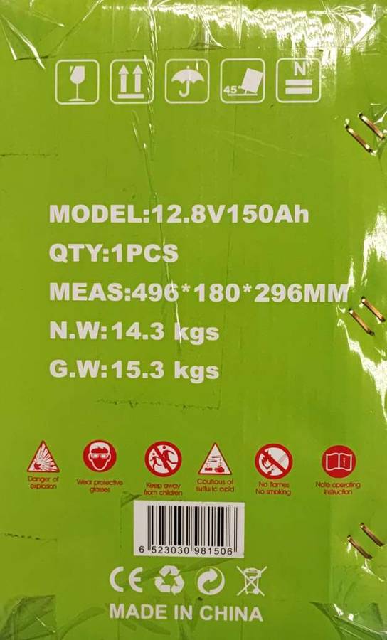 Solar EJC 150AH 12.8v 1.92kwh LiFePo4 Portable Battery - Reliable Power Solution for Outdoor Adve...