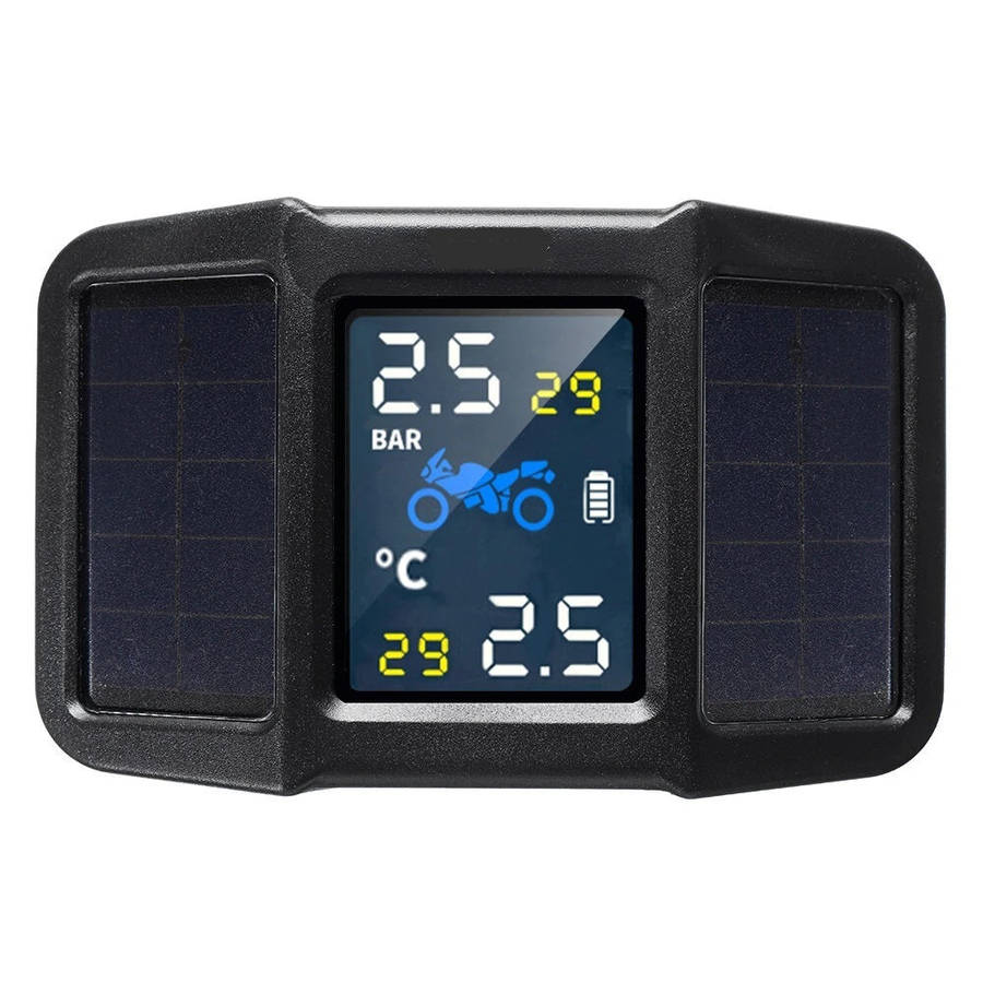 DEMO Solar Powered LCD Display Motorcycle Real Time Tire Pressure Monitor System