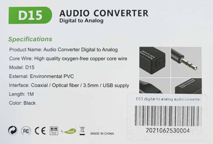 D15 Digital to Analog Audio Converter Kit - High-Quality Converter for Digital to Analog Audio Si...