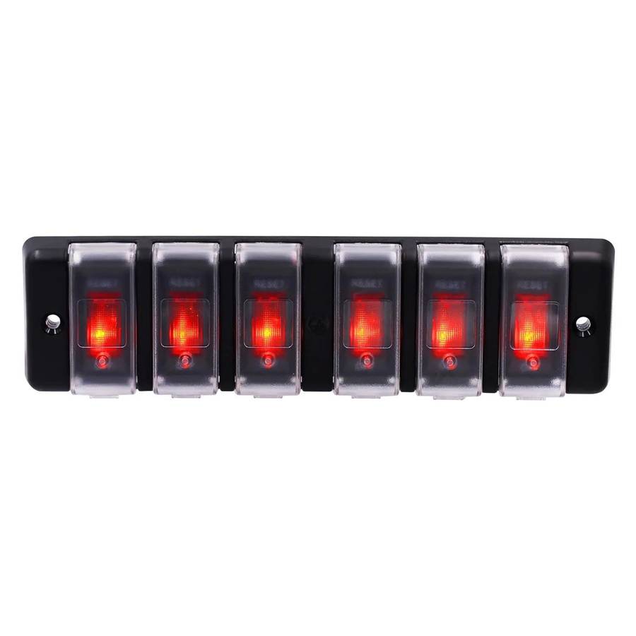 8 Gang DC 12V Splashproof Rocker Circuit Breaker Panel - Durable and Versatile Electrical Panel f...