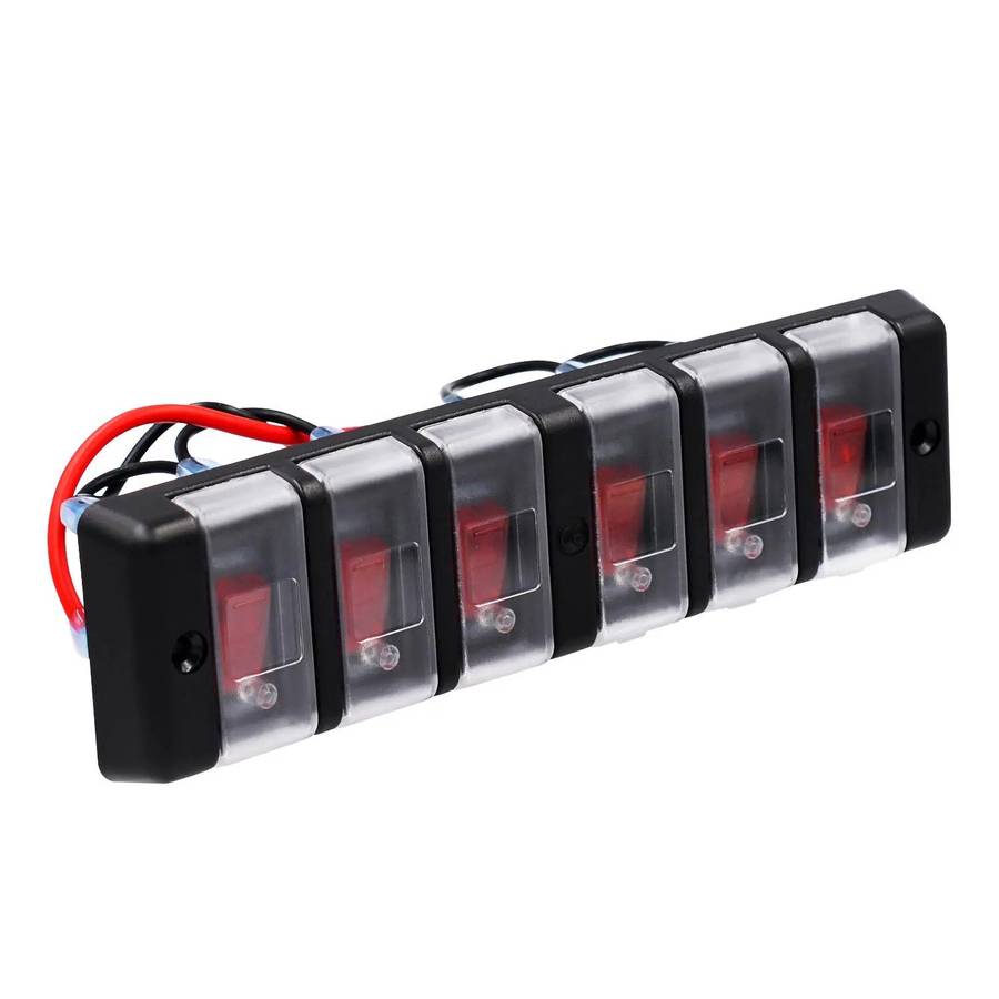 8 Gang DC 12V Splashproof Rocker Circuit Breaker Panel - Durable and Versatile Electrical Panel f...
