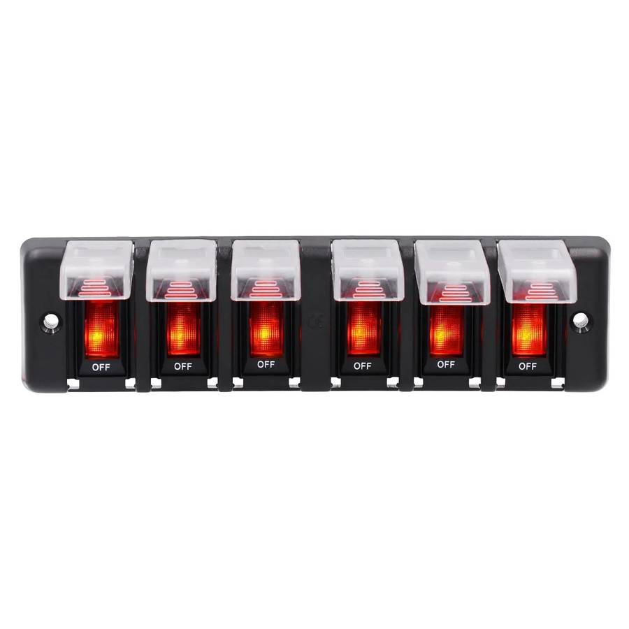 8 Gang DC 12V Splashproof Rocker Circuit Breaker Panel - Durable and Versatile Electrical Panel f...