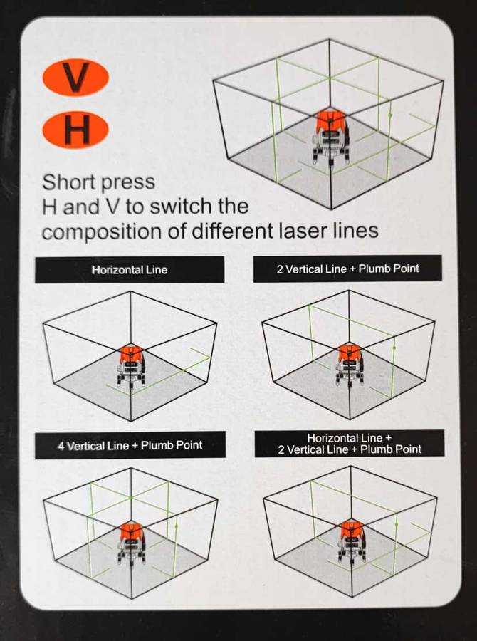 SHIND High Quality 30Meter 5 Beam 4V1H1D Laser Level - Versatile and Accurate Tool for Leveling a...