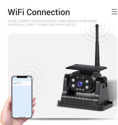 Podofo Wireless WiFi Reversing Rear View Waterproof Infrared Night Vision Camera for Trucks, Tr...