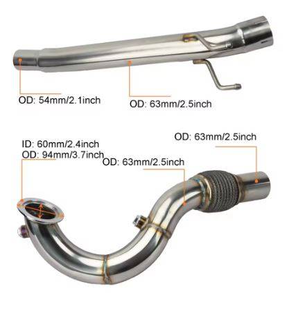 2.5inch Catless Downpipe for EA211 1.4T Engines VW Golf MK7/Audi A3