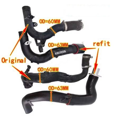 Intercooler Turbo Intake Charge Pipe kit For VW MK7 GTI/R, Audi A3/S3 EA888 2.0TSI Red
