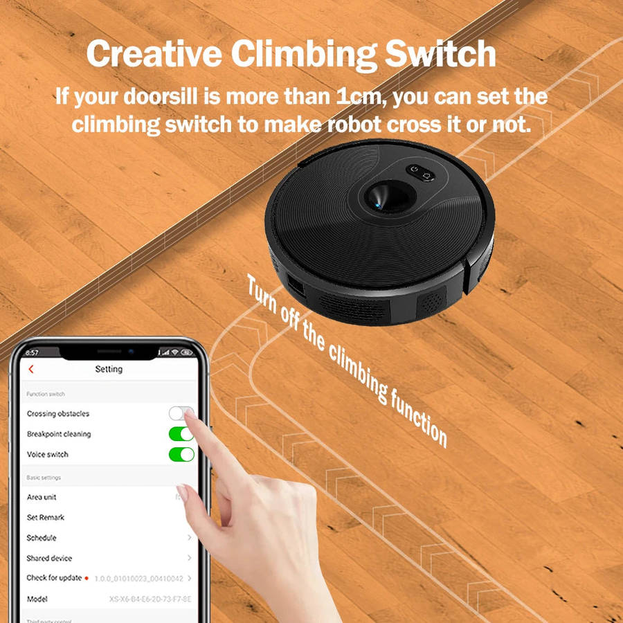 ABIR X6 Intelligent Robot Vacuum Cleaner - Effortlessly Keep Your Floors Spotless (10005927)