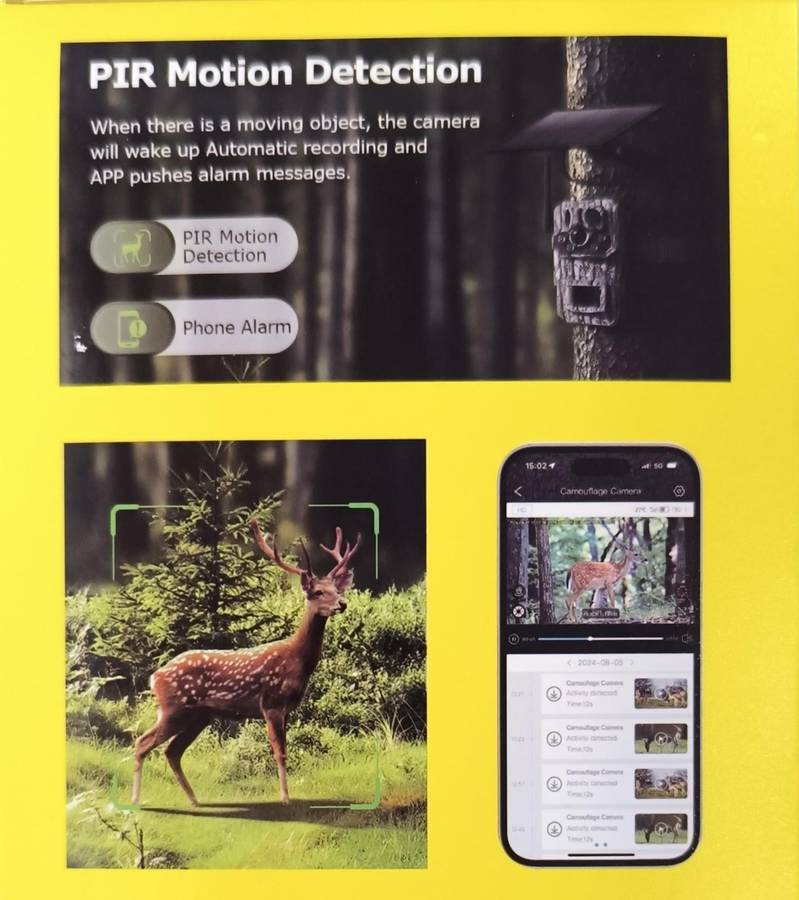ANDOWL 8K 4G Sim Solar Powered Outdoor Bush Camera with Mobile Phone APP Remote Control (10007671)