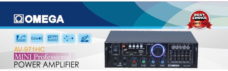 Omega AV-971HC Mini Professional Bluetooth USB SD Card Portable Amplifier (10007590)