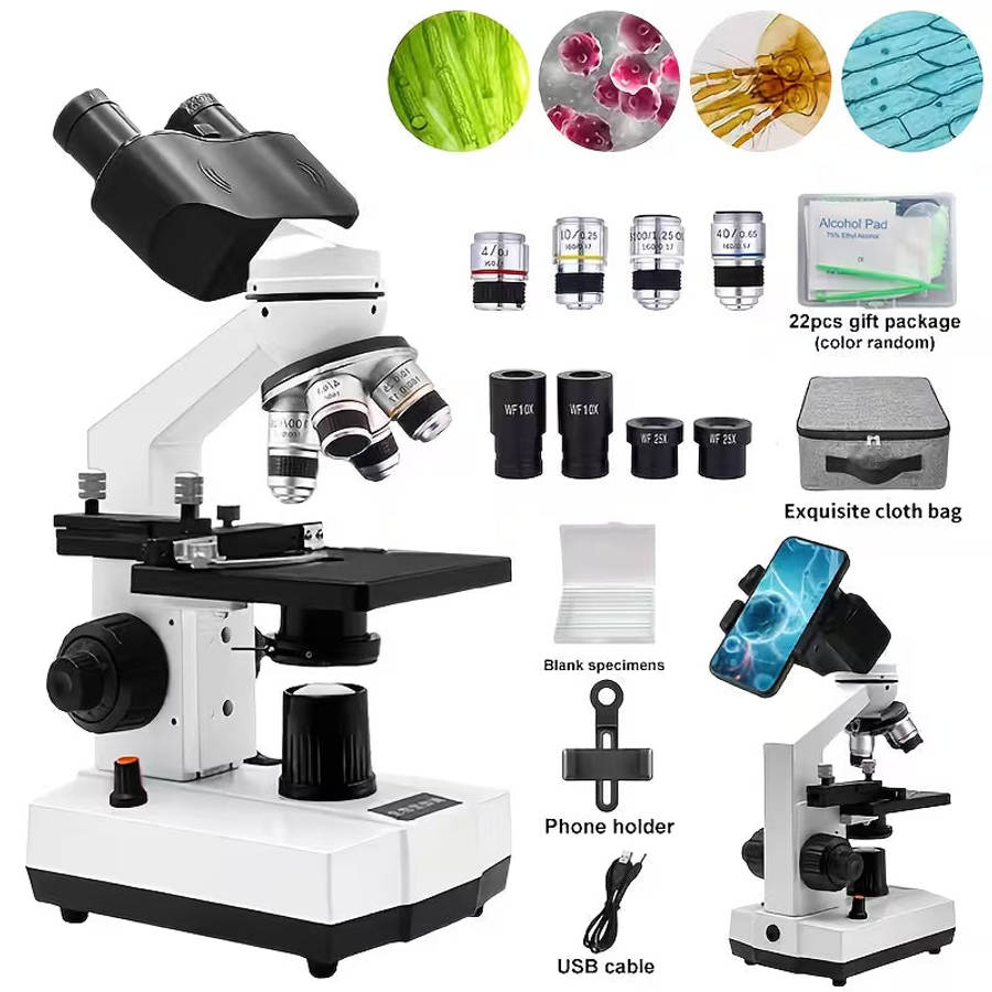 Professional Biomedical Compound Microscope 40X-2500X Magnification (10000808)