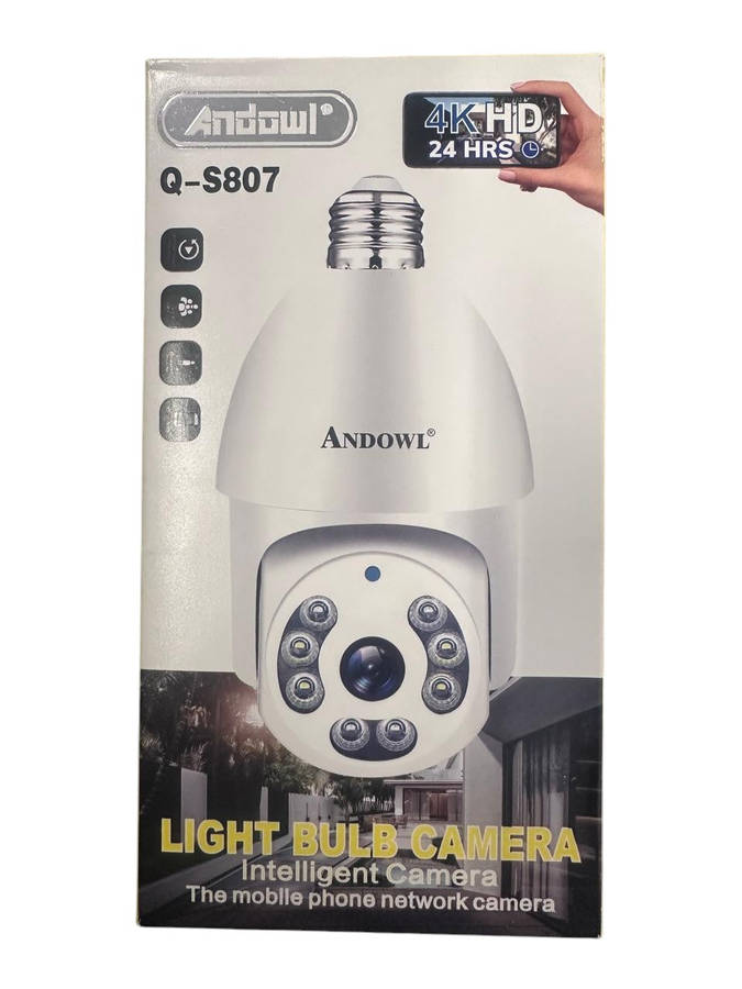 ANDOWL Q-S807 4K HD Wifi Bulb Type Smart Surveillance Camera (10006809)