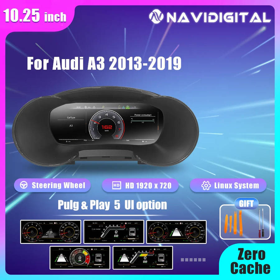 10.25'' Navidigital Dashboard For Audi A3 S3 8V Q2 Q2L 2008-2013 2014-2020 Years (10008921)