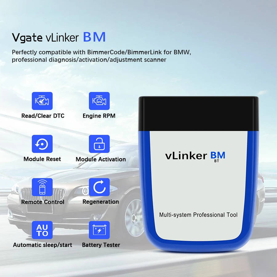 Vgate vLinker BM+ ELM327 Bluetooth OBD2 Scanner