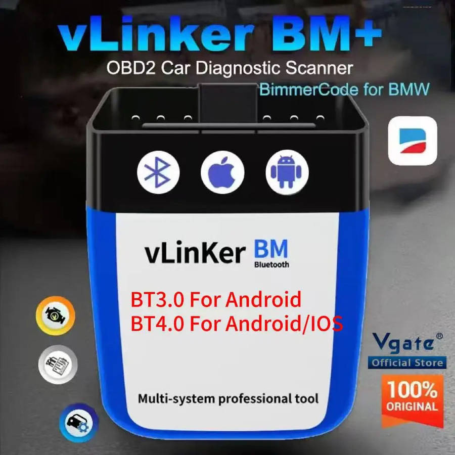 Vgate vLinker BM+ ELM327 Bluetooth OBD2 Scanner