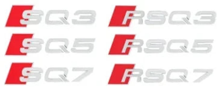 3D BLACK ABS Adhesive Audi Trunk Letters For RS3 RSQ3