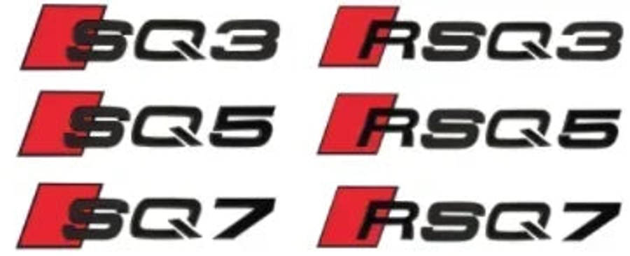3D BLACK ABS Adhesive Audi Trunk Letters For RS3 RSQ3