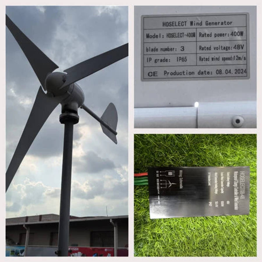 400W 3 Blades 48VDC Wind Turbine with Charge Controller (10008912)