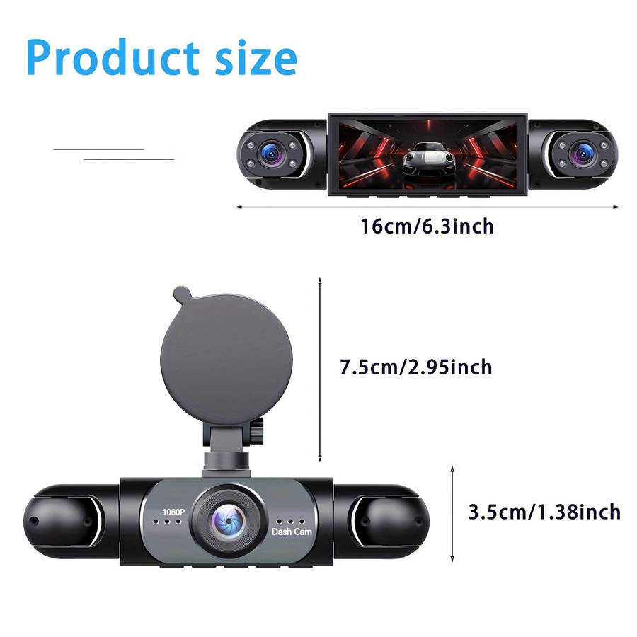 BCUOZ 1080P 4 Channel Front/Rear/Left/Right  Dashcam for Cars (10007837)
