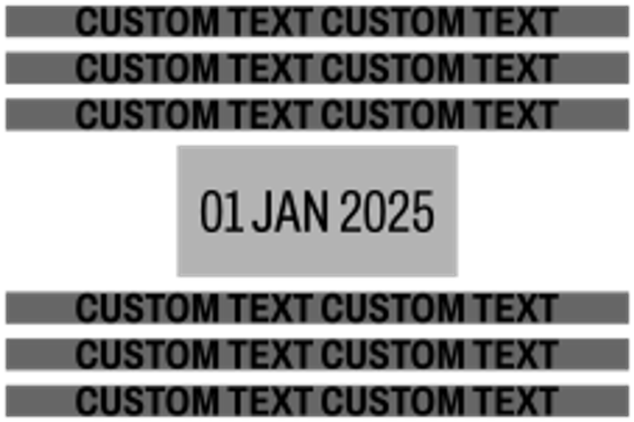 Custom Text + Dater Rubber Stamp  Self-inking - Black