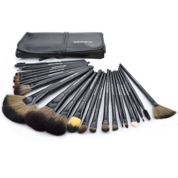 Cosmetic Makeup Brushes Set - Black