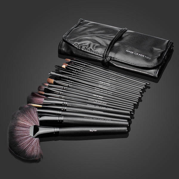 Cosmetic Makeup Brushes Set - Black