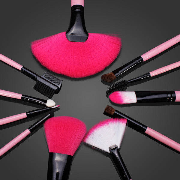 Cosmetic Makeup Brushes Set - Black