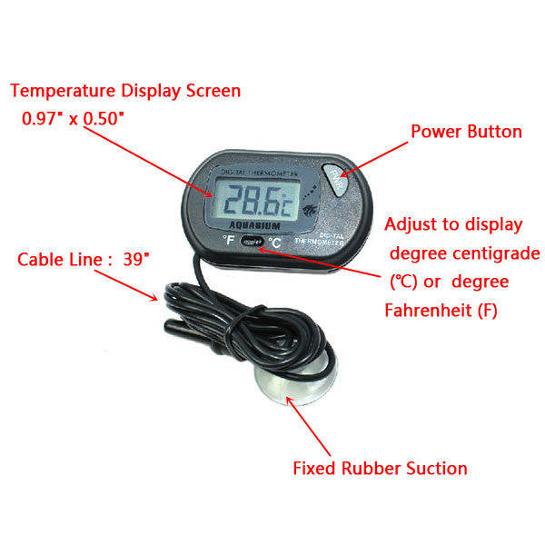 *LOCAL STOCK* Digital Fish Aquarium Terrarium Water LCD Thermometer