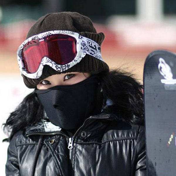 Motorcycle Bike Breathable Face Mask - Red+Black