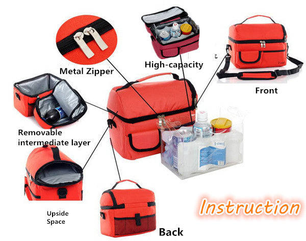 Picnic Lunch Cooler Bag - Blue