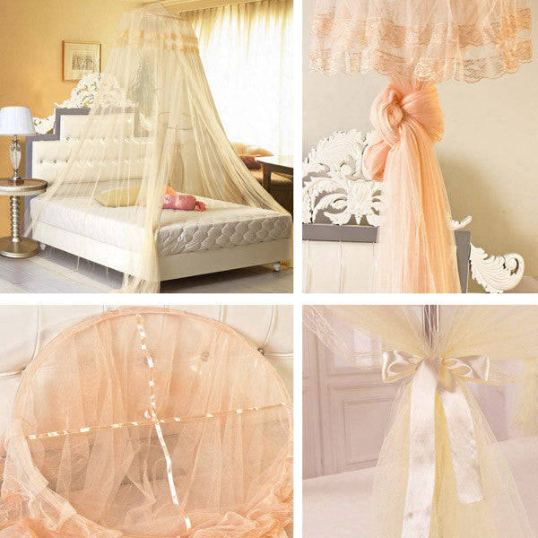 Lace Bedding Mosquito Hanging Net - Apricot