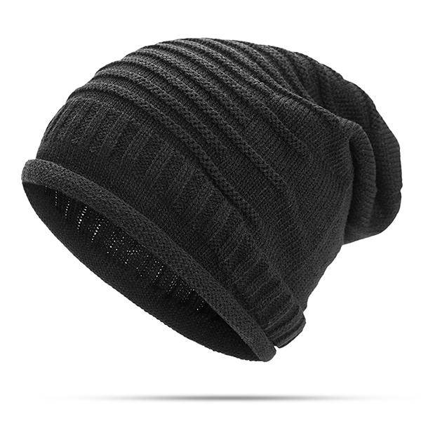 Women Knitted Woolen Beanie - Black