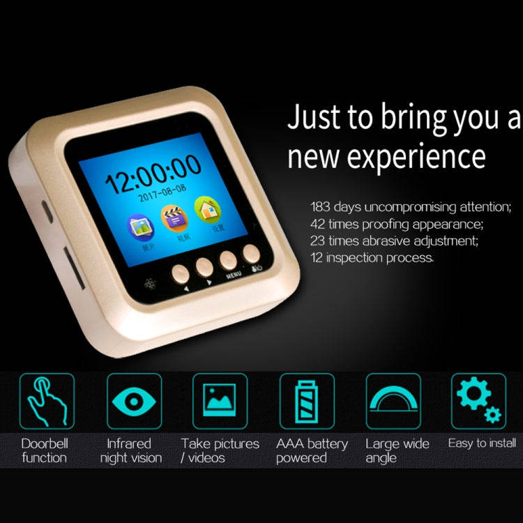 W5 2.4 inch Screen 2.0MP Security Camera No Disturb Peephole Viewer Doorbell, Support TF Card / N...
