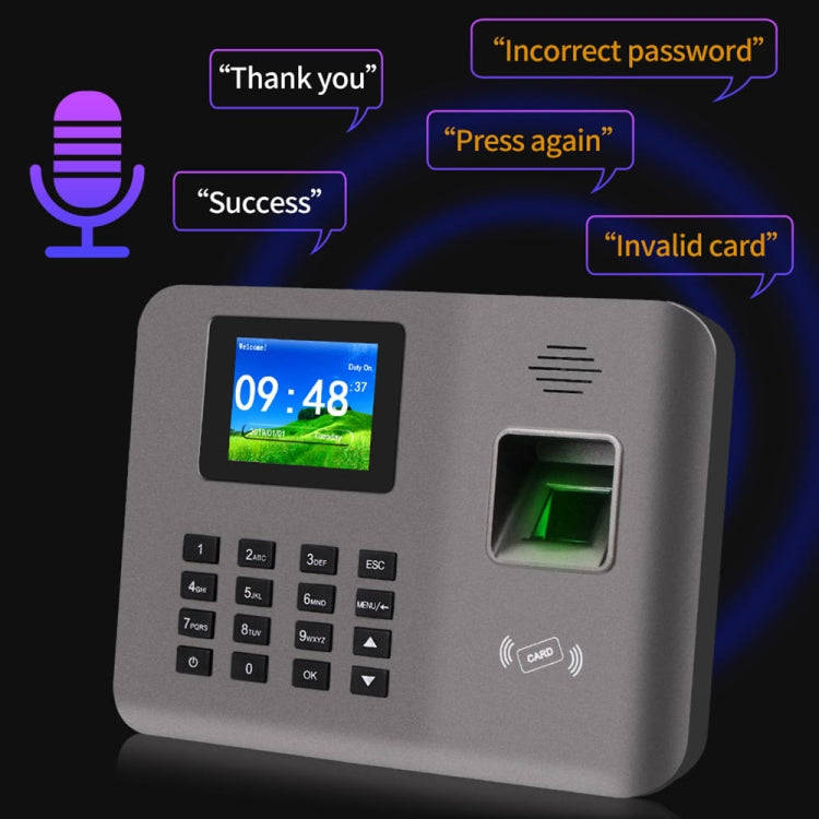 Realand AL325D Fingerprint Time Attendance with 2.4 inch Color Screen & ID Card Function & WiFi &...