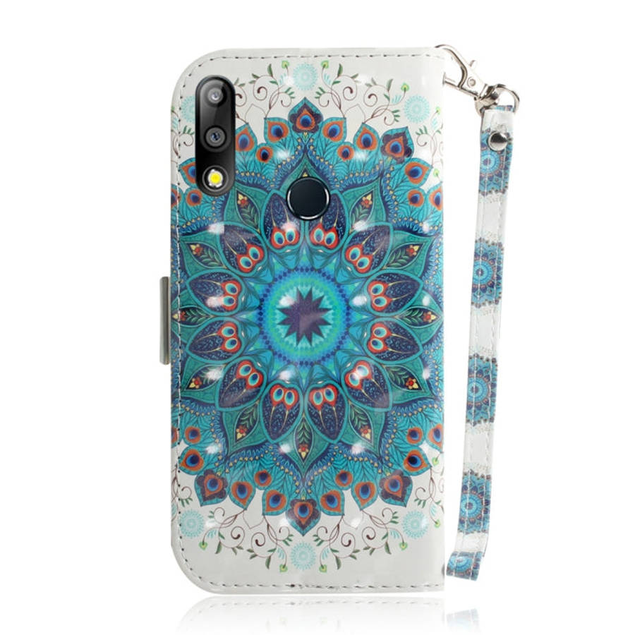 3D Colored Drawing Peacock Wreath Pattern Horizontal Flip Leather Case for Asus Zenfone Max Pro (...