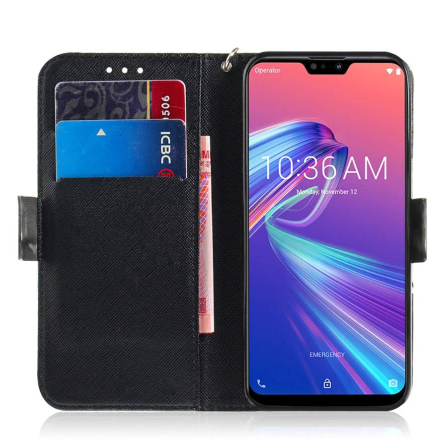 3D Colored Drawing Peacock Wreath Pattern Horizontal Flip Leather Case for Asus Zenfone Max Pro (...