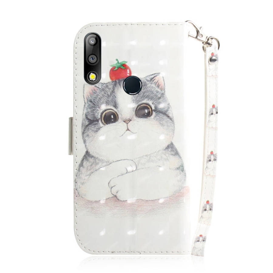 3D Colored Drawing Cute Cat Pattern Horizontal Flip Leather Case for Asus Zenfone Max Pro (M2) ZB...