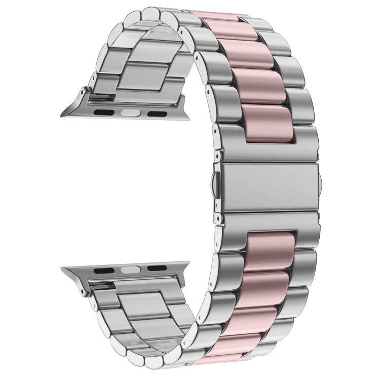 Fold Buckle 3 Beads Stainless Steel Watch Band For Apple Watch Ultra 49mm&Watch Ultra 2 49mm / Se...