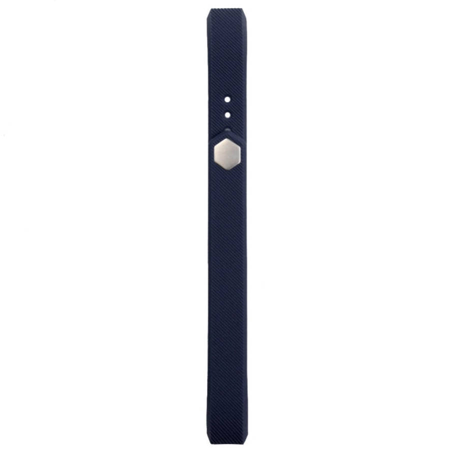 For Fitbit Alta Watch Oblique Texture Silicone Watchband, Large Size, Length: about 22cm(Dark Blue)