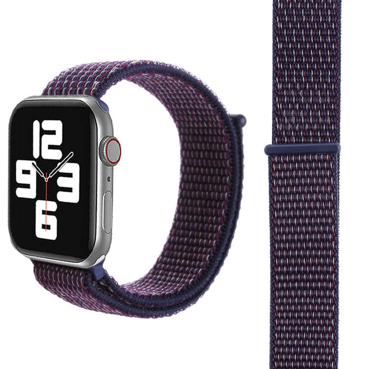 For Apple Watch 42mm / 41mm / 40mm / 38mm Simple Fashion Nylon Watch Band with Magic Stick(Dark P...