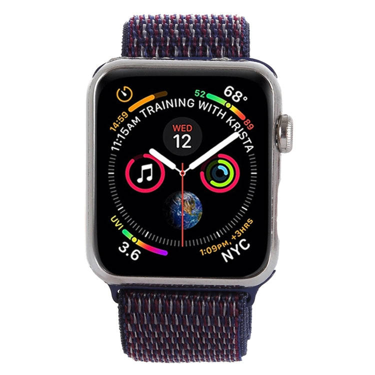 For Apple Watch 42mm / 41mm / 40mm / 38mm Simple Fashion Nylon Watch Band with Magic Stick(Dark P...