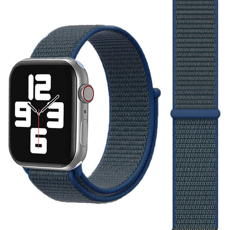 For Apple Watch 42mm / 41mm / 40mm / 38mm Simple Fashion Nylon Watch Band with Magic Stick(Dark B...