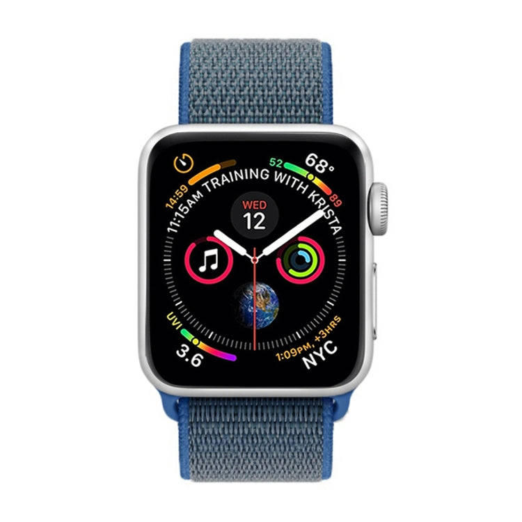 For Apple Watch 42mm / 41mm / 40mm / 38mm Simple Fashion Nylon Watch Band with Magic Stick(Dark B...