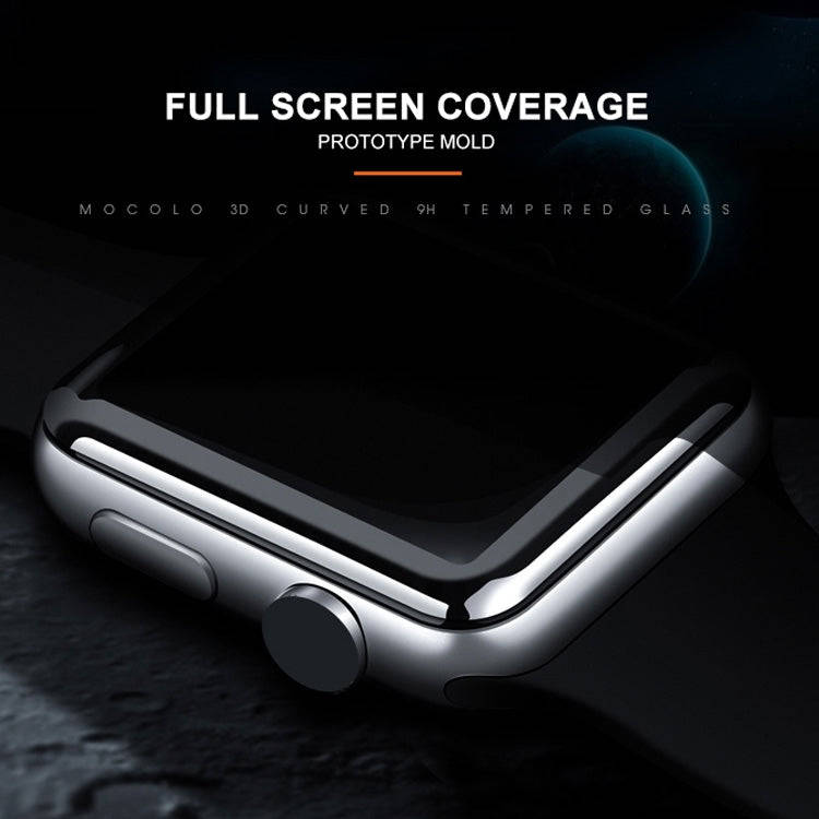 mocolo 0.33mm 9H 3D Round Edge Full Glue Tempered Glass Film for Apple Watch Series 5 & 4 40mm(Bl...