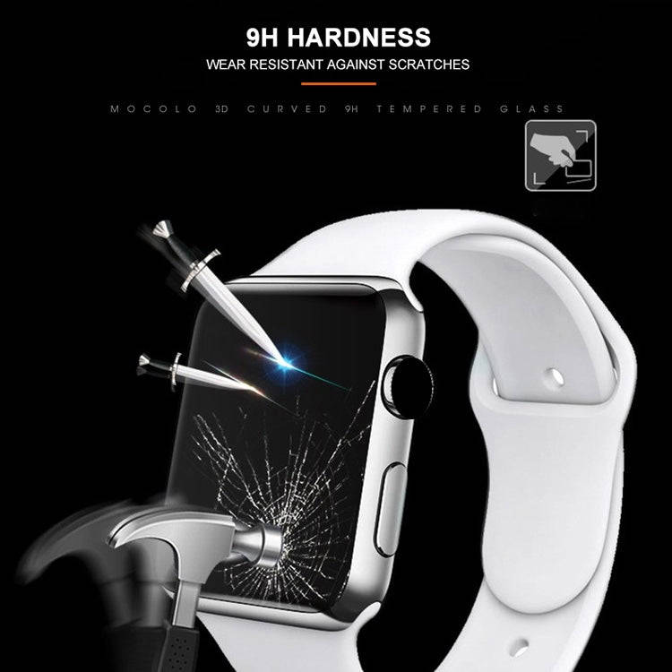 mocolo 0.33mm 9H 3D Round Edge Full Glue Tempered Glass Film for Apple Watch Series 5 & 4 40mm(Bl...